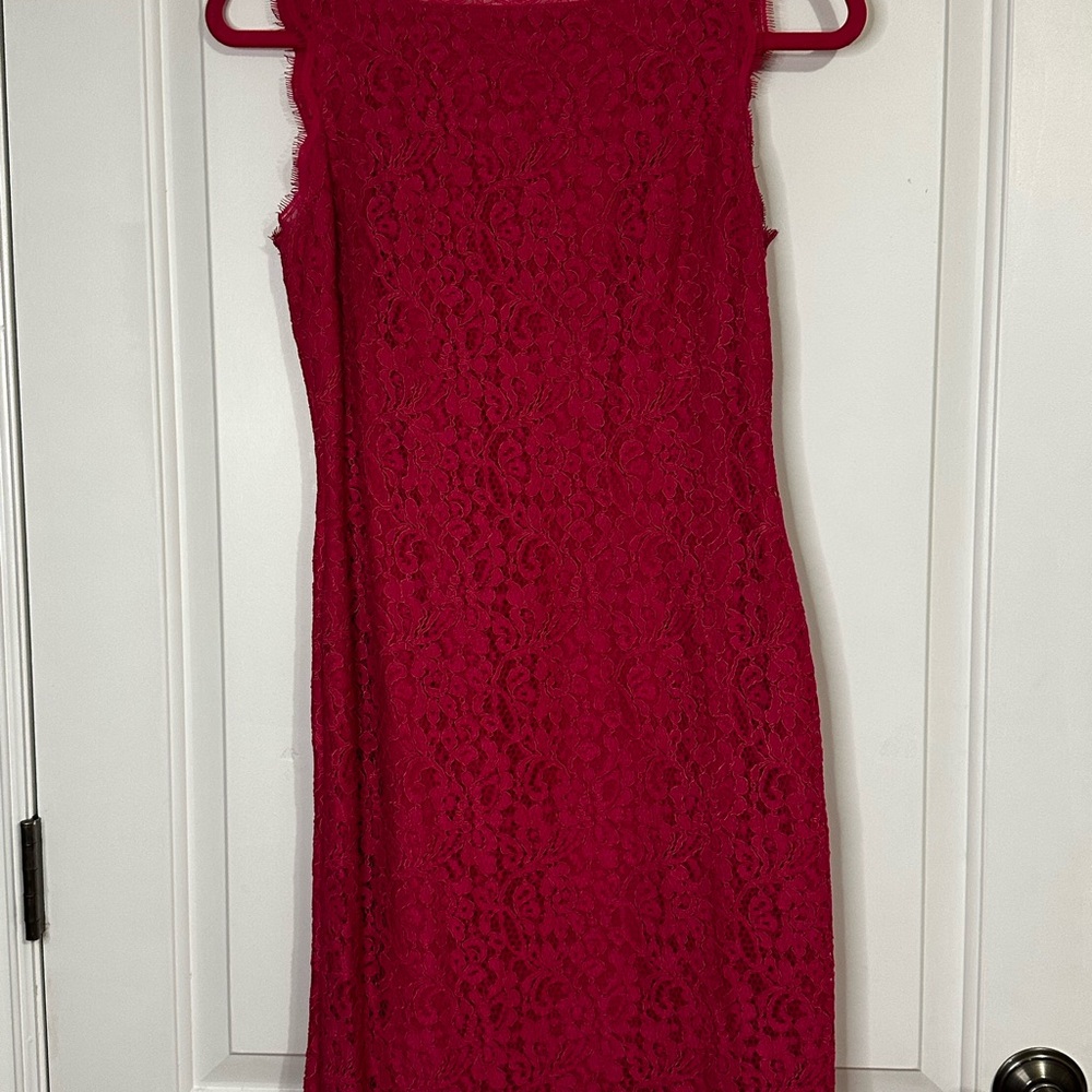 Elegant & Flattering Pink Lace Dress